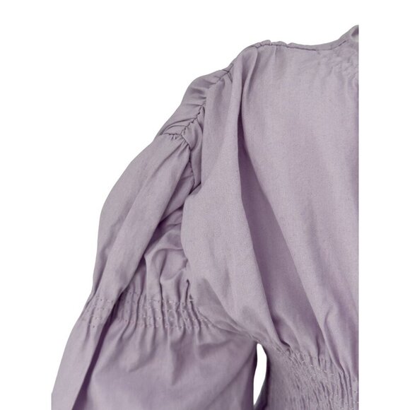 Zara Lilac Smocked Crop Top with Long Sleeves - Size 13-14, Spring, Tweens - Picture 4 of 13